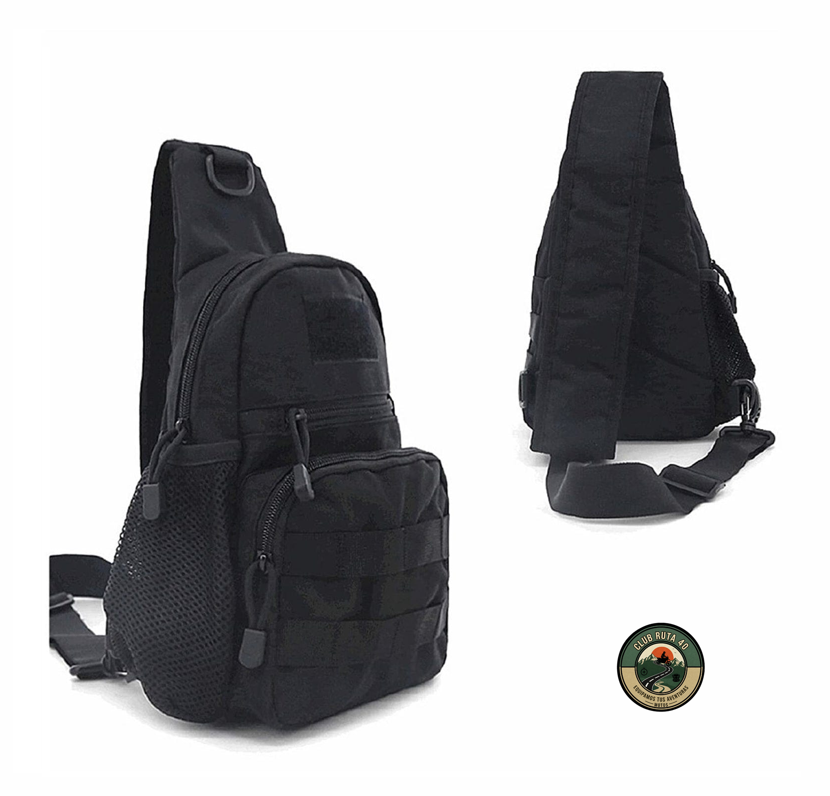Morral Táctico Pechera con Portabotella Negro
