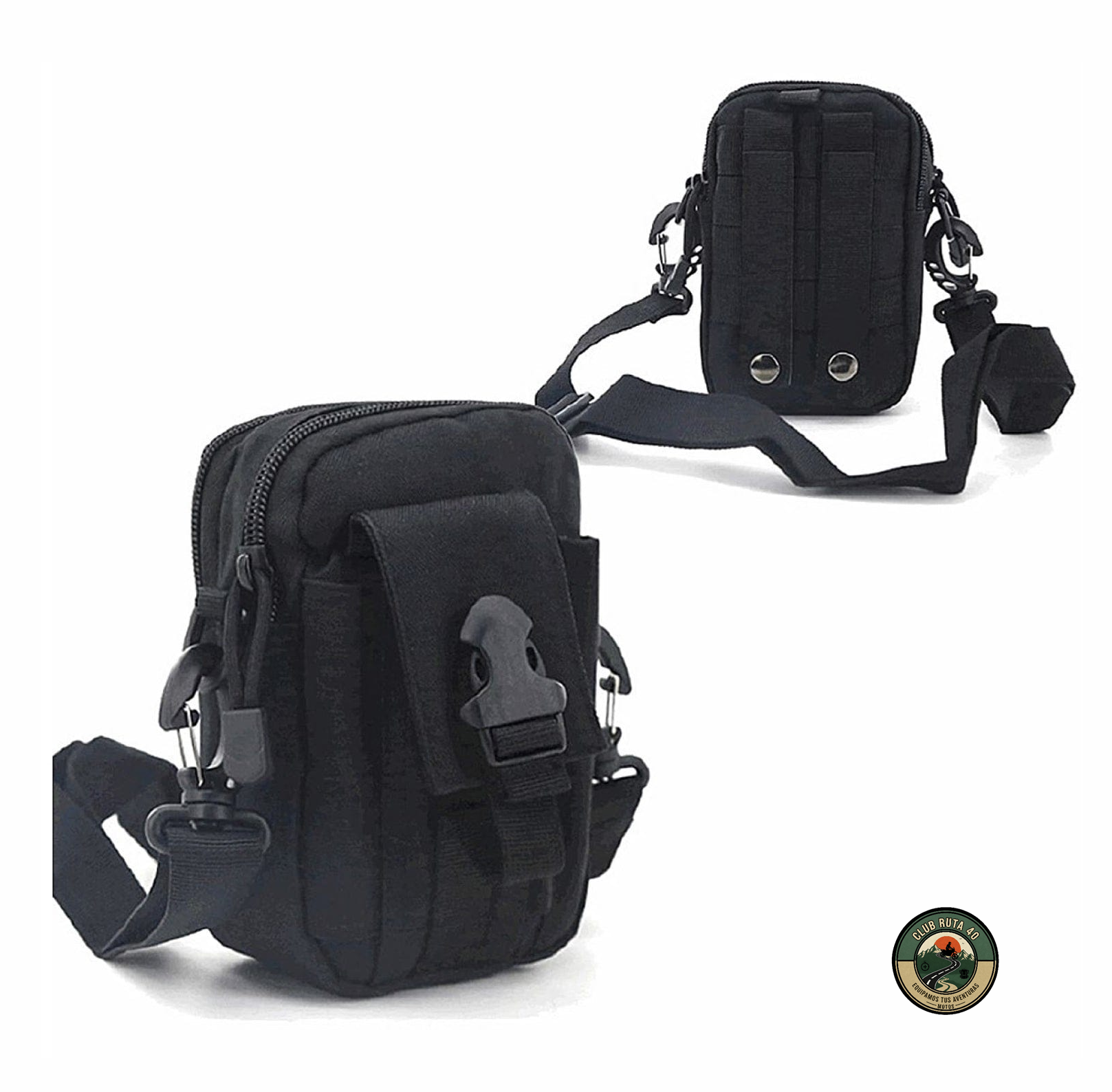 Pouch Morral Táctico Forest Porta Celular Negro